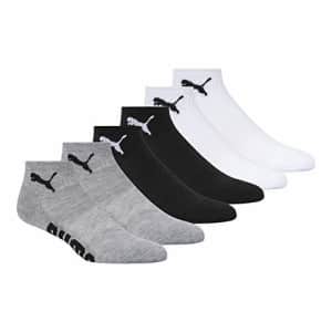 PUMA womens 6 Pack Quarter Crew women s socks, White/Grey/Black Logo, 9 11 US for $21