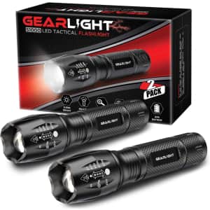 GearLight LED Tactical Flashlight 2-Pack for $20