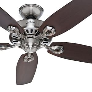 Hunter Fan 52 inch Ceiling Fan in Brushed Nickel with Brazilian Cherry Reversible Fan Blades for $69 Hunter Fan 52 inch Ceiling Fan in Brushed Nickel with Brazilian Cherry Reversible Fan Blades for $69
