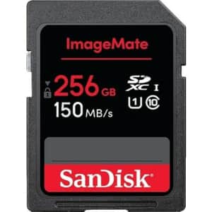SanDisk 256GB ImageMate SDXC UHS-1 Memory Card - Up to 150MB/s - SDSDUN4-256G-Aw6kn for $21