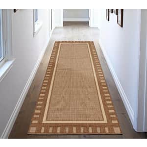 Ottomanson Jardin Indoor/Outdoor Bordered Runner Rug, Brown, 2'7"X7', 2'7" x 7' for $26 Ottomanson Jardin Indoor/Outdoor Bordered Runner Rug, Brown, 2'7"X7', 2'7" x 7' for $26