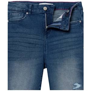 Calvin Klein Girls' Bermuda Jean Shorts, Stretch Denim, Skinny Fit, Roll-Up Cut-Off Hem, for $16