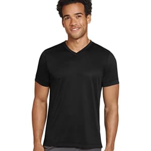 Jockey Men's Activewear Lightweight Performance V-Neck Tee, Black, 3XL for $10