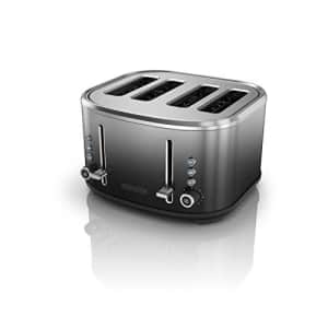 Black + Decker BLACK+DECKER 4-Slice Extra-Wide Slot Toaster, Stainless Steel, Ombr Finish, TR4310FBD,Black/Silver for $83