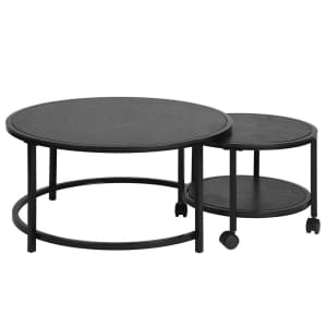 FurnitureR Neka Round Wheeled Coffee Table 2-Piece Set for $77 FurnitureR Neka Round Wheeled Coffee Table 2-Piece Set for $77