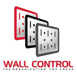 Wall Control Metal Pegboard Utility Tool Storage Kit with Black Pegboard and White Accessories for $85 Wall Control Metal Pegboard Utility Tool Storage Kit with Black Pegboard and White Accessories for $85