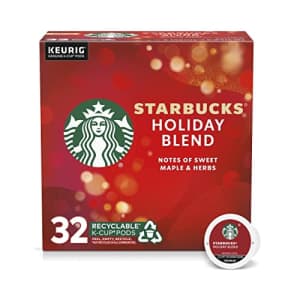Starbucks K-Cup Coffee PodsMedium Roast CoffeeHoliday Blend100% ArabicaLimited Edition1 box (32 for $21