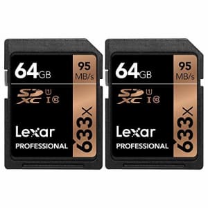 Lexar Professional 633x 64GB USH-1 Class 10 SDXC Memory Card 2 Pack (LSD64GCB1NL633) for $25 Lexar Professional 633x 64GB USH-1 Class 10 SDXC Memory Card 2 Pack (LSD64GCB1NL633) for $25