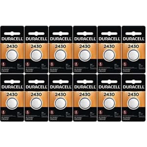 12-Pack Duracell 2430 Batteries 3.0 Volt Lithium Coin Button for $20