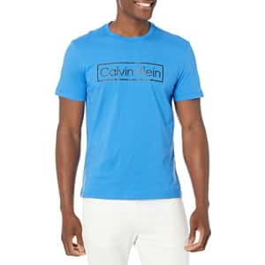 Calvin Klein Men's CK Box Logo Crewneck T-Shirt, Palace Blue, Small for $38 Calvin Klein Men's CK Box Logo Crewneck T-Shirt, Palace Blue, Small for $38