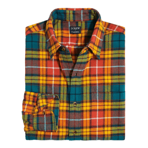J.Crew Factory Men's Plaid Regular Flannel Shirt for $18