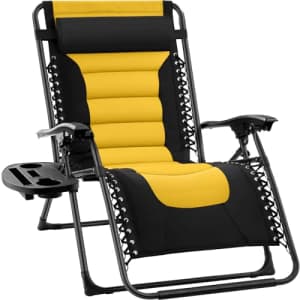 Best Choice Products Oversized Padded Zero Gravity Chair, Folding Outdoor Patio Recliner, XL Anti for $72