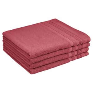 Amazon Basics Cosmetic Friendly Bath Towel 4-Pack, Raspberry Parade for $25