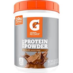 Gatorade Whey Protein Powder, Chocolate, 22.4 Ounce (20 servings per canister, 20 grams of protein for $20 Gatorade Whey Protein Powder, Chocolate, 22.4 Ounce (20 servings per canister, 20 grams of protein for $20