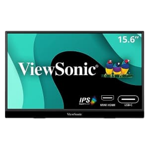 ViewSonic VX1655 15.6 Inch 1080p FHD Portable LED IPS Monitor with 2 Way Powered 60W USB C, Mini for $170