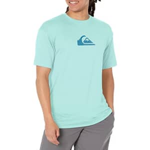Quiksilver mens Solid Streak Short Sleeve Surf Tee Rashguard Rash Guard Shirt, Angel Blue, Small US for $18
