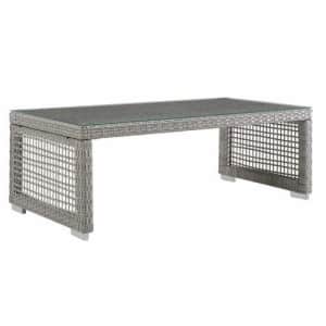 Modway Aura Wicker Rattan Outdoor Patio Tempered Glass Coffee Table in Gray for $129 Modway Aura Wicker Rattan Outdoor Patio Tempered Glass Coffee Table in Gray for $129