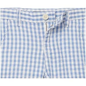 GUESS Boys' Little Yarn Dyed Check Seersucker Shorts, Light Blue and White, 7 for $21