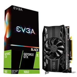 EVGA GeForce GTX 1660 Black Gaming, 6GB GDDR5, Single Fan 06G-P4-1160-KR for $221 EVGA GeForce GTX 1660 Black Gaming, 6GB GDDR5, Single Fan 06G-P4-1160-KR for $221