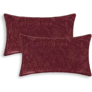 CaliTime 12" x 20" Chenille Throw Pillow Cover 2-Pack for $6 CaliTime 12" x 20" Chenille Throw Pillow Cover 2-Pack for $6