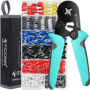 Ticonn 1,200-Piece Ferrule Crimping Tool Kit for $20