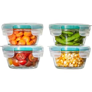 OXO Good Grips 8-Piece Glass Food Storage Set for $40