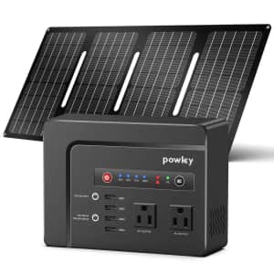 Powkey 146Wh/200W Portable Solar Generator with 40W Panel for $140 w/ Prime