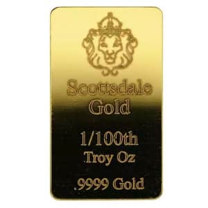 .01-oz. Fractional Gold Bullion Bar for $38 .01-oz. Fractional Gold Bullion Bar for $38