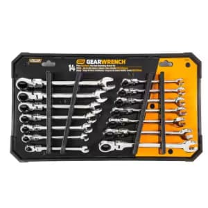 Gearwrench SAE/Metric 72-Tooth Flex Head Combination Ratcheting Wrench Tool Set for $85