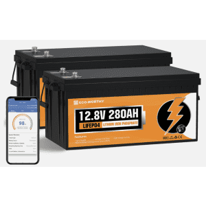 ECO-WORTHY 12V 280Ah LiFePO4 Battery with Bluetooth, 2-Pack for $700
