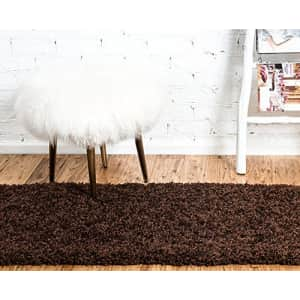 Unique Loom Solo Solid Shag Collection Area Modern Plush Rug Lush & Soft, 2' 2 x 6' 5 Runner, for $31