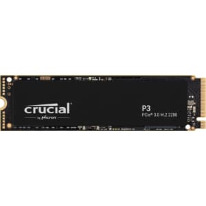 Crucial P3 500GB PCIe 3.0 3D NAND NVMe M.2 SSD for $33