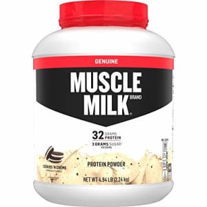 Muscle Milk Genuine Protein Powder, Cookies 'N Crme, 32g Protein, 4.94 Pound, 32 Servings for $55