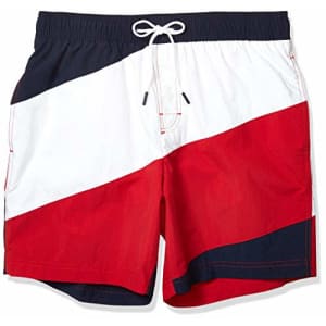Tommy Hilfiger Men's 7" Swim Trunks, Navy Blazer, SM for $15