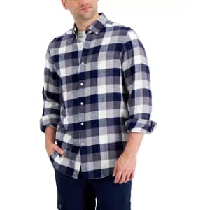 Club Room Men's Regular-Fit Plaid Flannel Shirt for $10