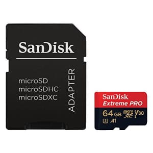 SanDisk Extreme PRO microSDXC Memory Card Plus SD Adapter up to 100 MB/s, Class 10, U3, V30, A1 - for $20