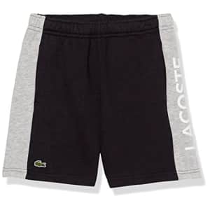 Lacoste Boys' Kid's Striped Shorts with Adjustable Waist, Abysm/Silver Chine, 6 Years for $22