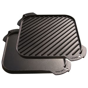 Lodge 10.5" Cast Iron Single-Burner Reversible Grill/Griddle for $25