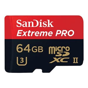 Sandisk Extreme Pro - Flash Memory Card - 64 GB - microSDXC UHS-II - Black, Red for $75 Sandisk Extreme Pro - Flash Memory Card - 64 GB - microSDXC UHS-II - Black, Red for $75