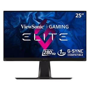 ViewSonic Elite XG250 25 Inch 1080P 1MS 280Hz IPS Gaming Monitor with GSYNC Compatible, HDR400, RGB for $370