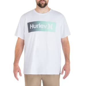 Hurley Men's Big & Tall Everyday Washed One and Only Gradient T-Shirt, White/Teal Tinted, 2XL for $28