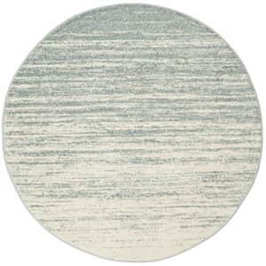SAFAVIEH Adirondack Collection 4' x 4' Round Slate / Cream ADR113T Modern Ombre Non-Shedding Dining for $18
