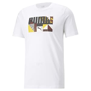 PUMA Men's Graphic Tee Shirt 1, White, XX-Large for $24