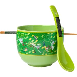 Rick and Morty Ramen Noodle Rice Bowl w/ Chopsticks & Spoon for $10
