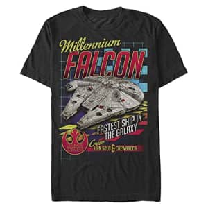 STAR WARS Big & Tall Falcon_Racer Men's Tops Short Sleeve Tee Shirt, Black, 4X-Large for $19