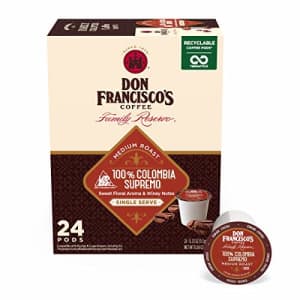 Don Franciscos Colombia Supremo Medium Roast Coffee Pods - 24 Count - Recyclable Single-Serve for $31