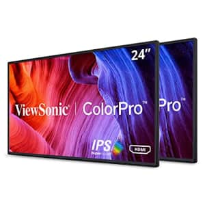 ViewSonic VP2468_H2 24-Inch Premium Dual Pack Head-Only IPS 1080p Monitors with ColorPro 100% sRGB for $381