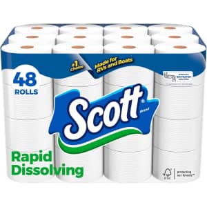 Scott Rapid-Dissolving Toilet Paper Double Roll 48-Pack for $29 via Sub & Save