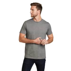 Eddie Bauer Men's Legend Wash 100% Cotton Short-Sleeve Classic T-Shirt, Med HTR Gray, Small for $17