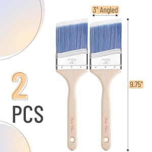 Bates Choice Bates- Paint Brushes, 3-Inch, 2 Pack, Angle Brushes, Treated Wood Handle, Paint Brushes for Walls, for $8
